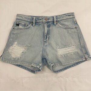 Kancan 100% Cotton Light Blue‎ Distressed Denim Shorts Size Medium